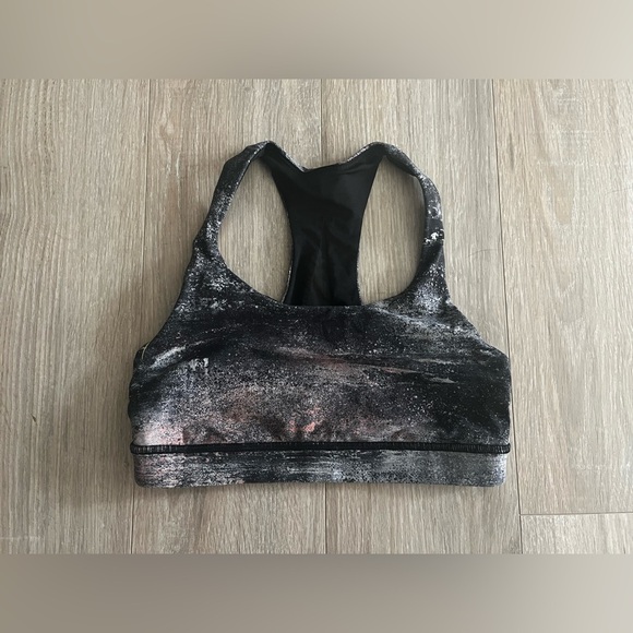 Lululemon Women’s Invigorate Bra Azurite Poppy Coral Multi Mesh Back - Size 4 - Picture 4 of 7